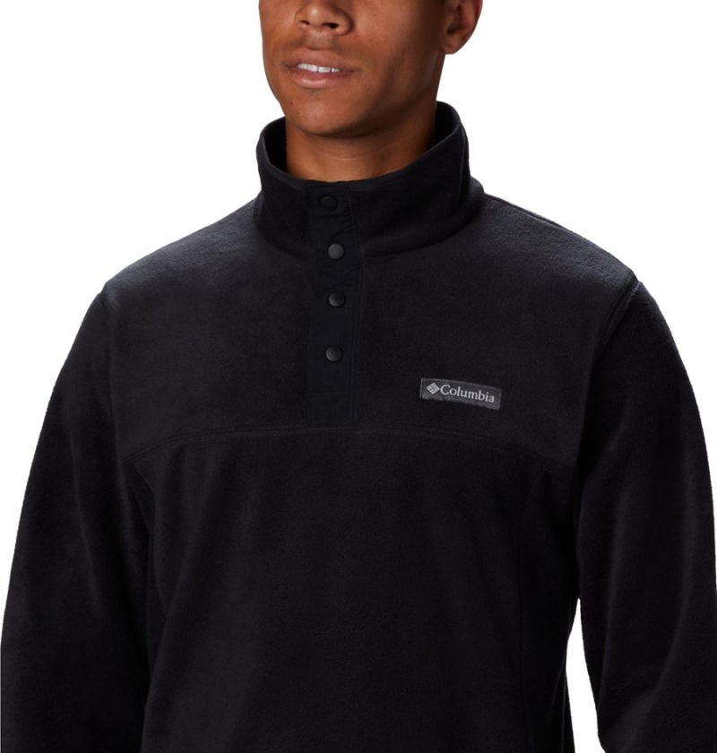 Black Men's Columbia Steens Mountain Half Snap Fleece Pullover | RABHM-4761