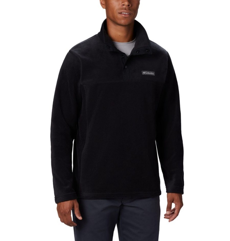 Black Men\'s Columbia Steens Mountain Half Snap Fleece Pullover | RABHM-4761