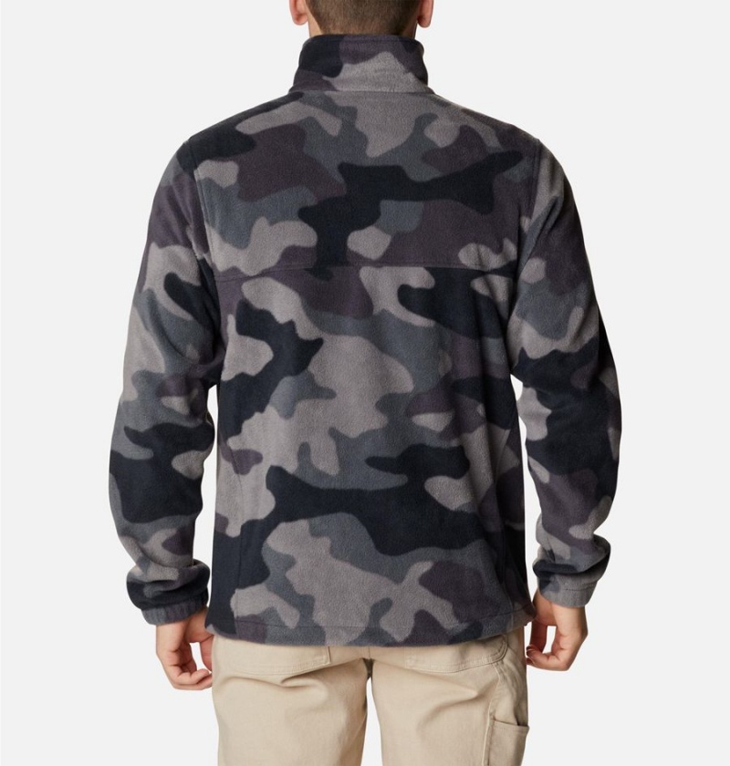 Black Men's Columbia Steens Mountain Printed Fleece Jacket | CLTMF-4327