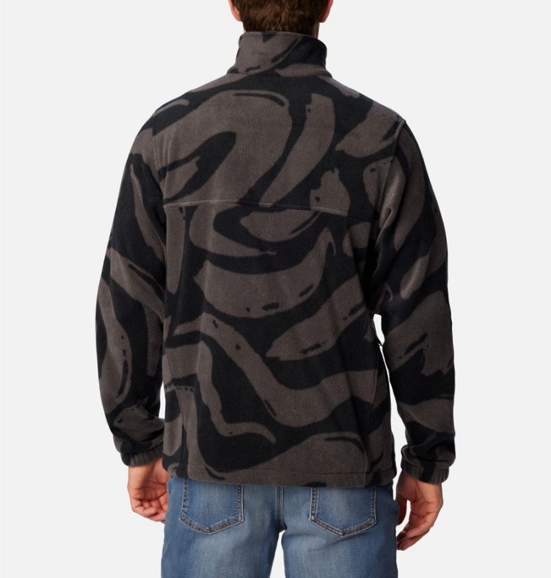 Black Men's Columbia Steens Mountain Printed Fleece Jacket | VYEGW-1760