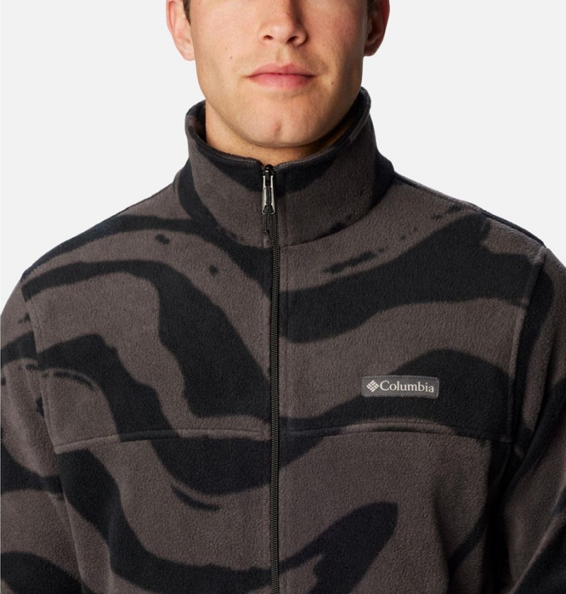 Black Men's Columbia Steens Mountain Printed Fleece Jacket | VYEGW-1760