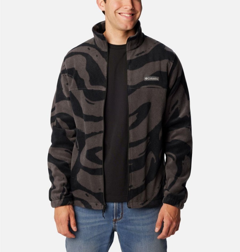 Black Men's Columbia Steens Mountain Printed Fleece Jacket | VYEGW-1760