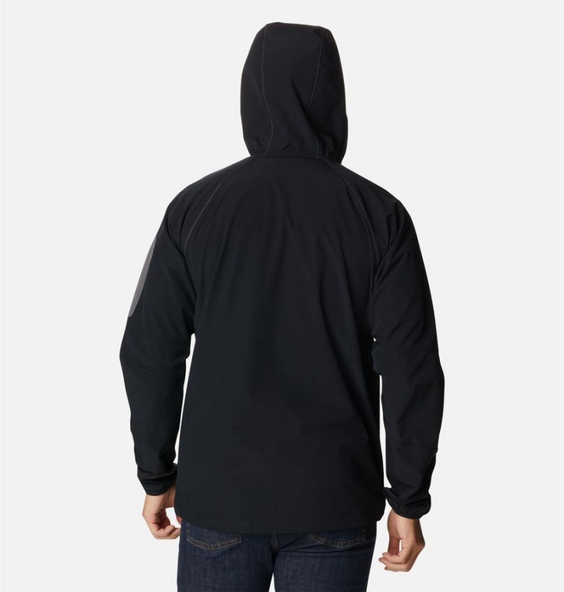 Black Men's Columbia Tall Heights Hooded Softshell Jackets | MQEOD-7582