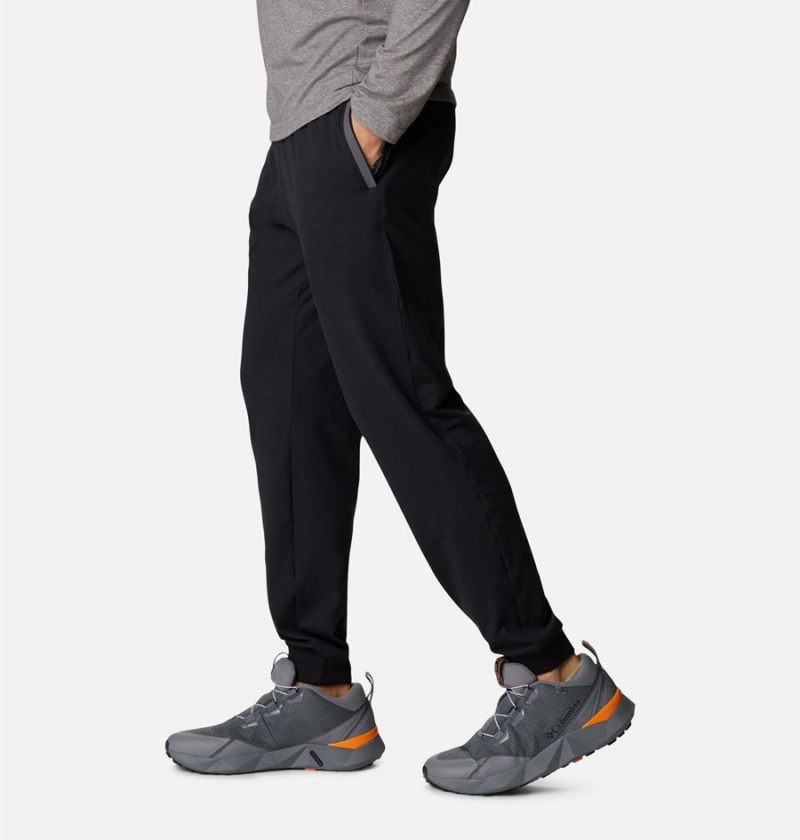 Black Men's Columbia Tech Trail Knit Joggers Pants | FKHYA-5724