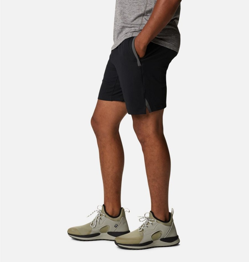 Black Men's Columbia Tech Trail Knit Shorts | VUNDM-2043