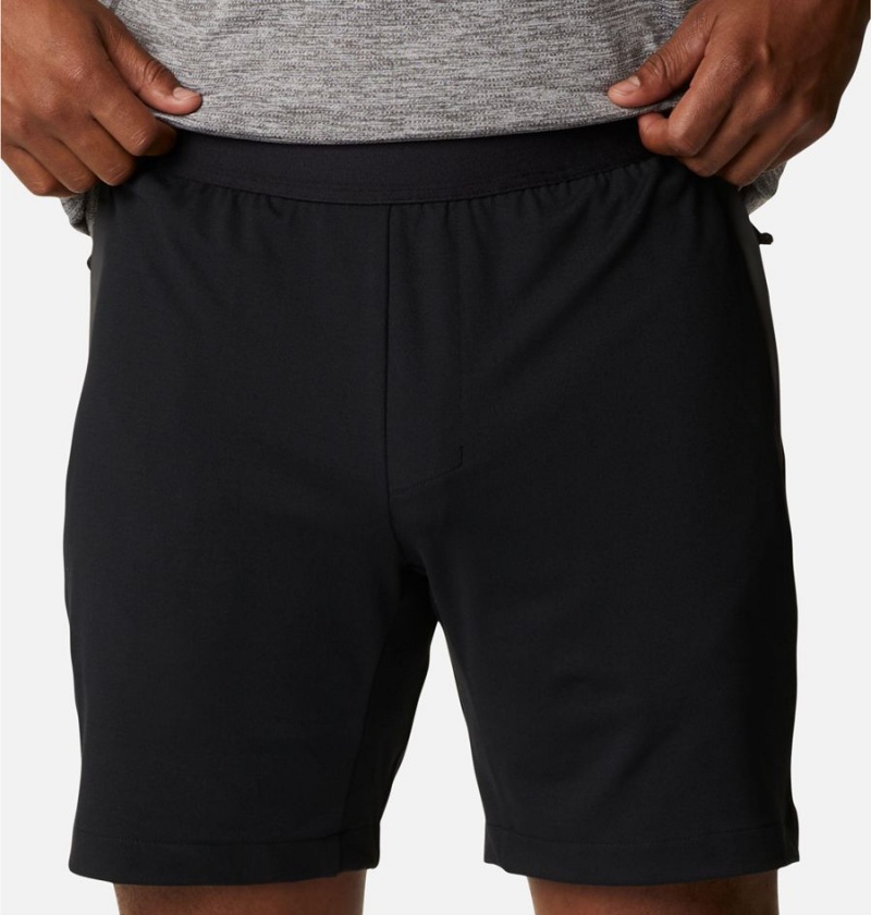 Black Men's Columbia Tech Trail Knit Shorts | VUNDM-2043