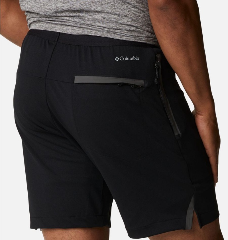 Black Men's Columbia Tech Trail Knit Shorts | VUNDM-2043