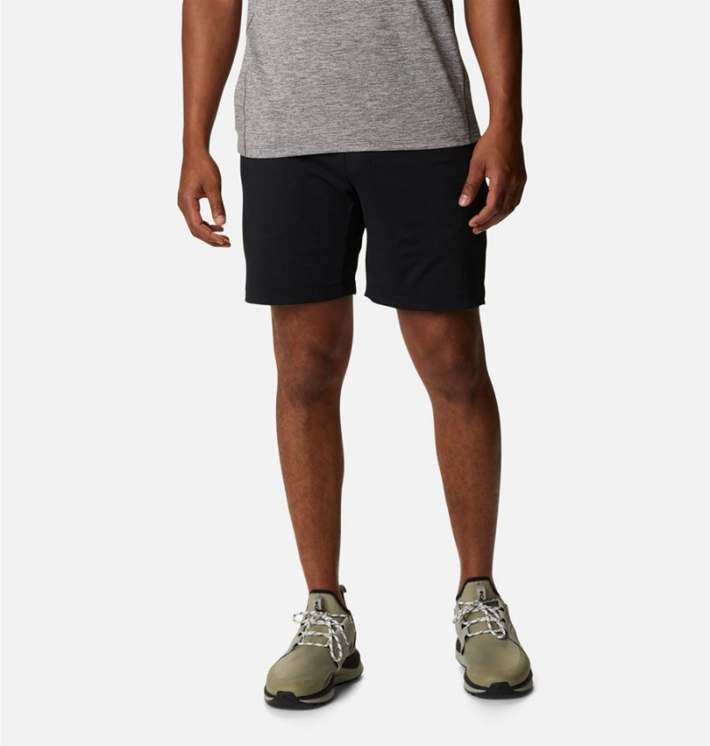 Black Men\'s Columbia Tech Trail Knit Shorts | VUNDM-2043