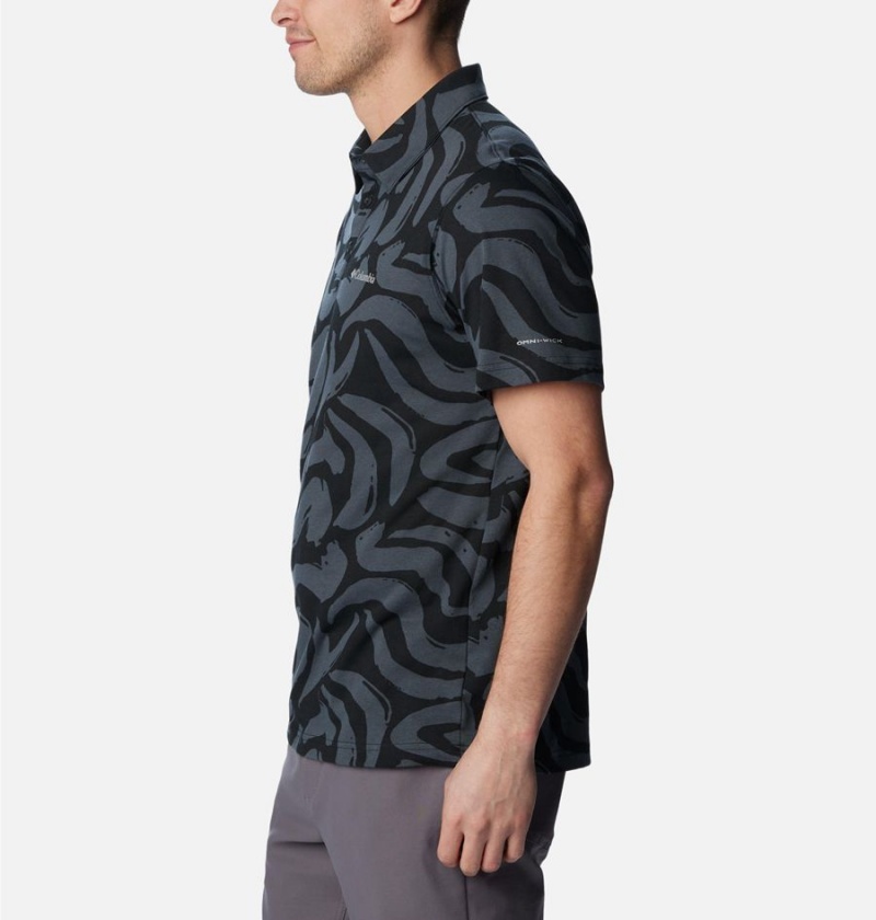 Black Men's Columbia Thistletown Hills Polo Shirt | NKHOS-8203