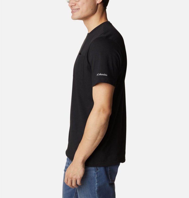 Black Men's Columbia Thistletown Hills Pocket T-Shirt | IZPCJ-5640