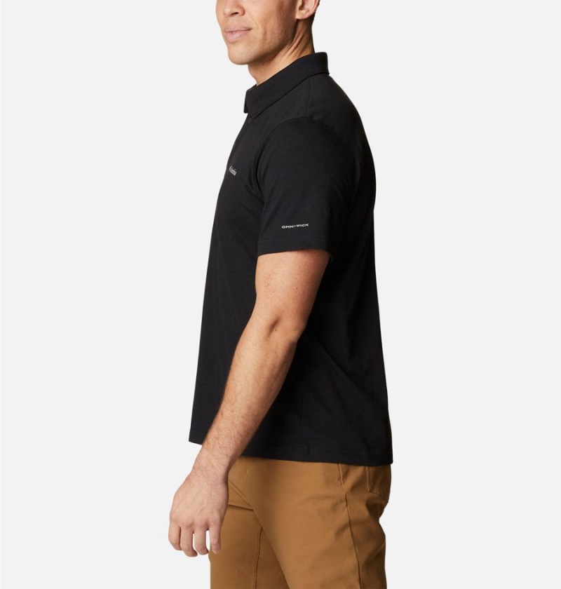 Black Men's Columbia Thistletown Hills Polo Shirt | KFDJQ-6819