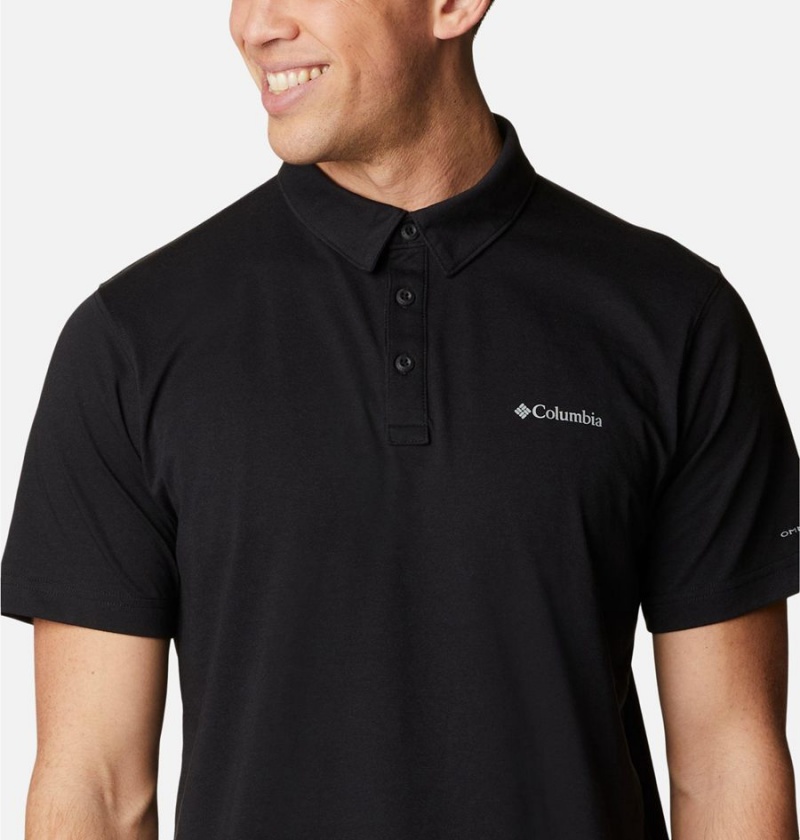 Black Men's Columbia Thistletown Hills Polo Shirt | KFDJQ-6819