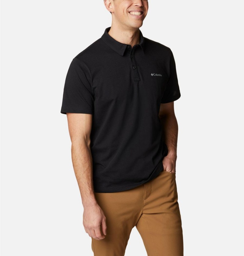 Black Men's Columbia Thistletown Hills Polo Shirt | KFDJQ-6819