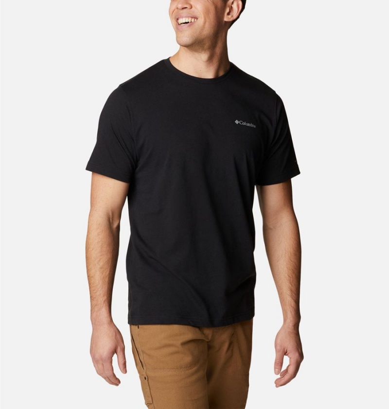 Black Men's Columbia Thistletown Hills Short Sleeve T-Shirt | GITZM-5468