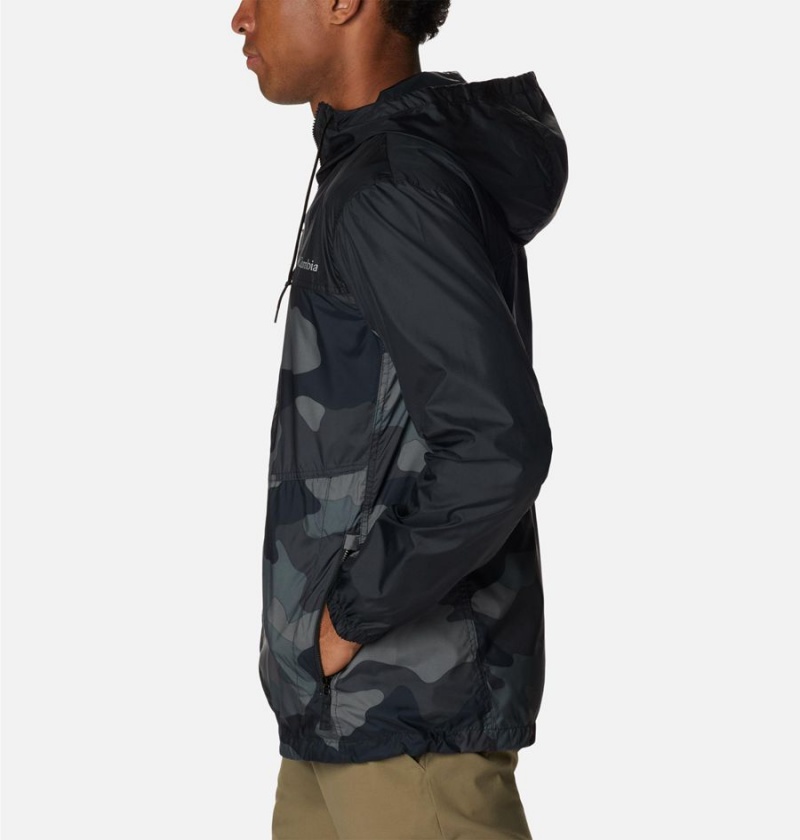 Black Men's Columbia Trail Traveler Windbreaker | QTRXW-6035