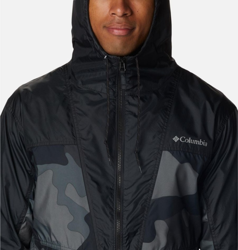 Black Men's Columbia Trail Traveler Windbreaker | QTRXW-6035