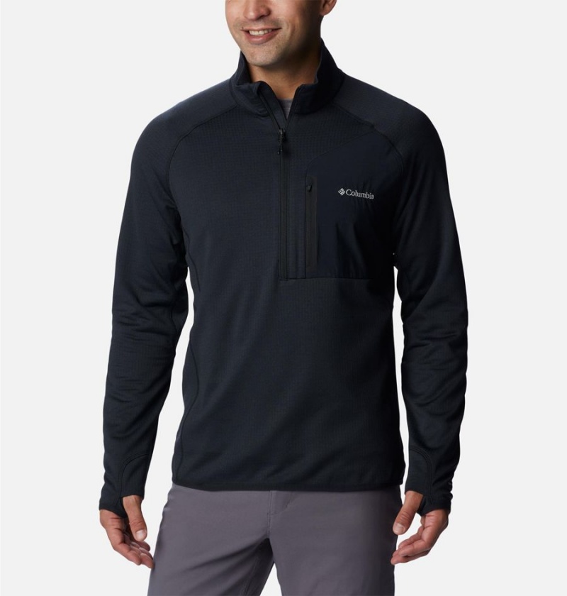 Black Men\'s Columbia Triple Canyon Half Zip Pullover | RDGZC-5810