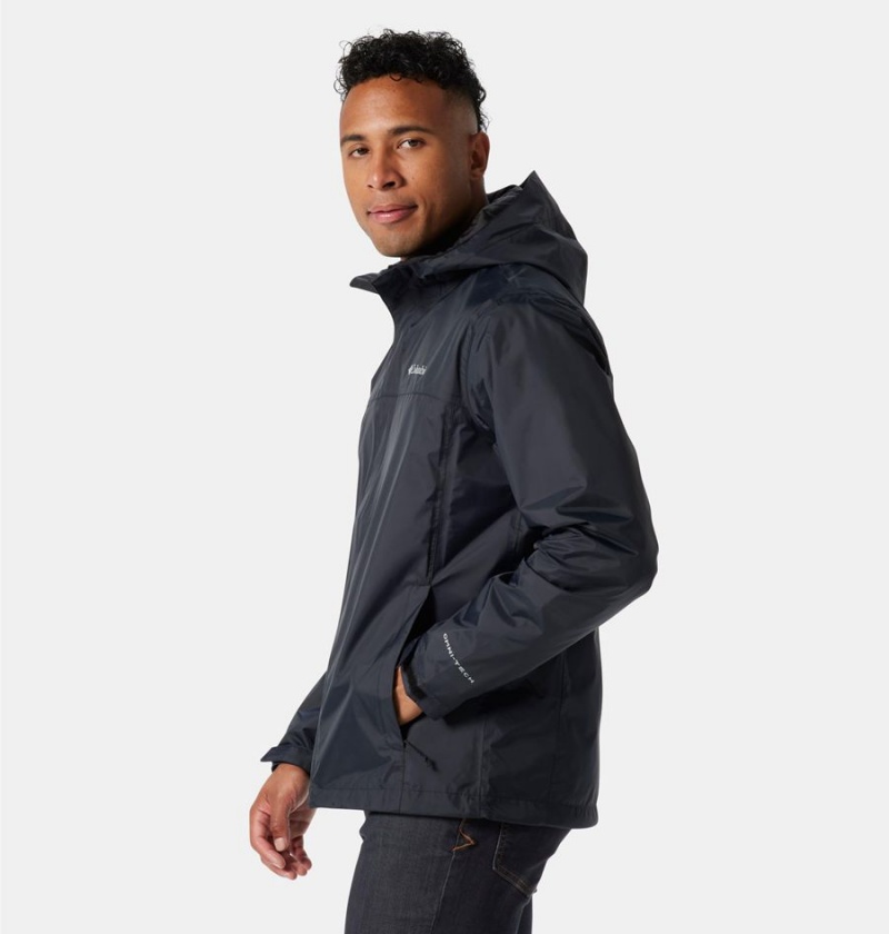 Black Men's Columbia Watertight II Rain Jacket | KRZLD-3028