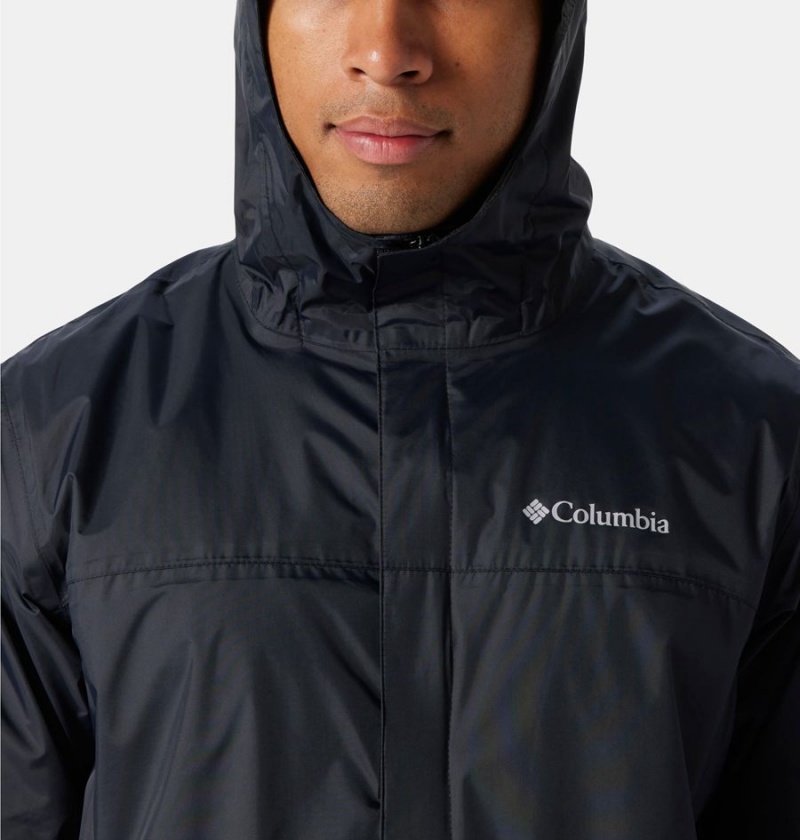 Black Men's Columbia Watertight II Rain Jacket | KRZLD-3028