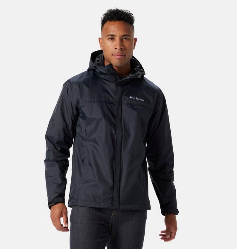 Black Men\'s Columbia Watertight II Rain Jacket | KRZLD-3028