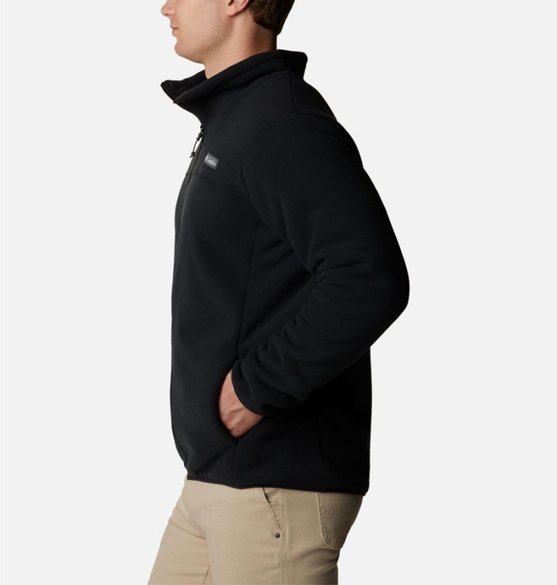 Black Men's Columbia Winter Pass Full Zip Sherpa Fleece Jacket | MSDKA-7103