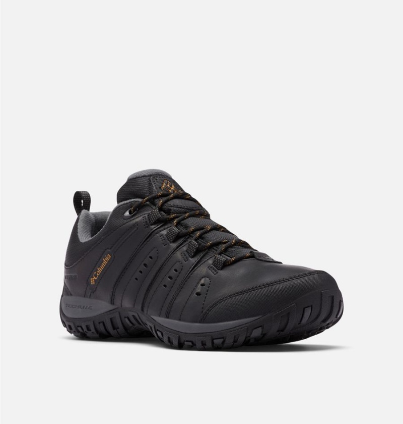 Black Men's Columbia Woodburn II Waterproof Hiking Shoes | ZGLTH-0692