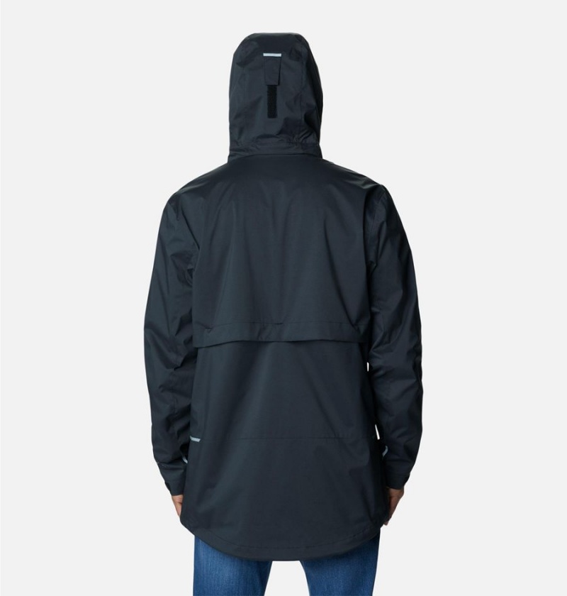 Black Men's Columbia Wright Lake Rain Jacket | OEAFQ-0947