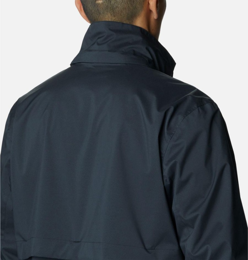 Black Men's Columbia Wright Lake Rain Jacket | OEAFQ-0947