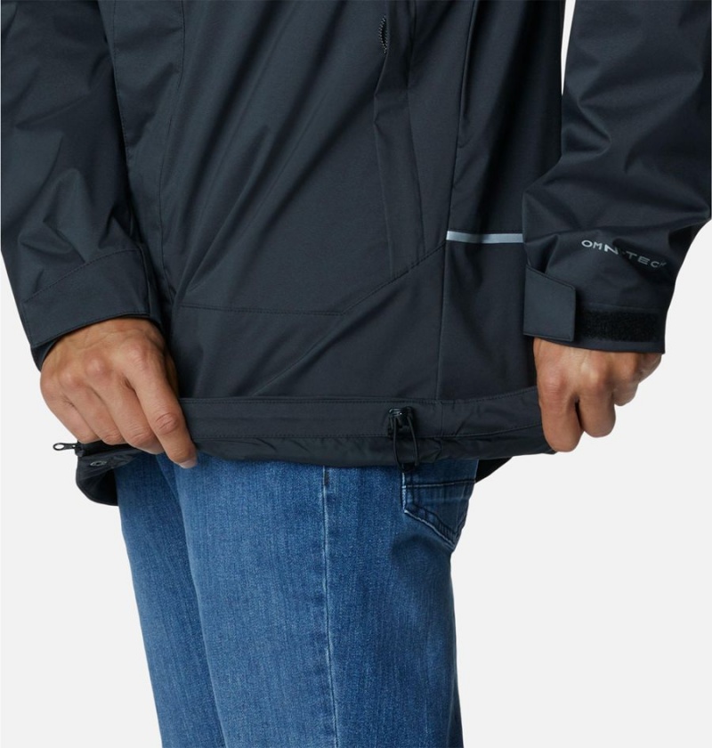 Black Men's Columbia Wright Lake Rain Jacket | OEAFQ-0947