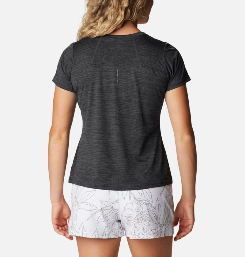 Black Women's Columbia Alpine Chill Zero Short Sleeve T-Shirt | CBETZ-3162