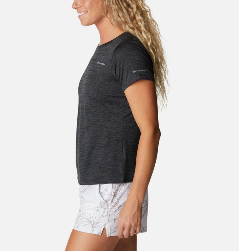 Black Women's Columbia Alpine Chill Zero Short Sleeve T-Shirt | CBETZ-3162