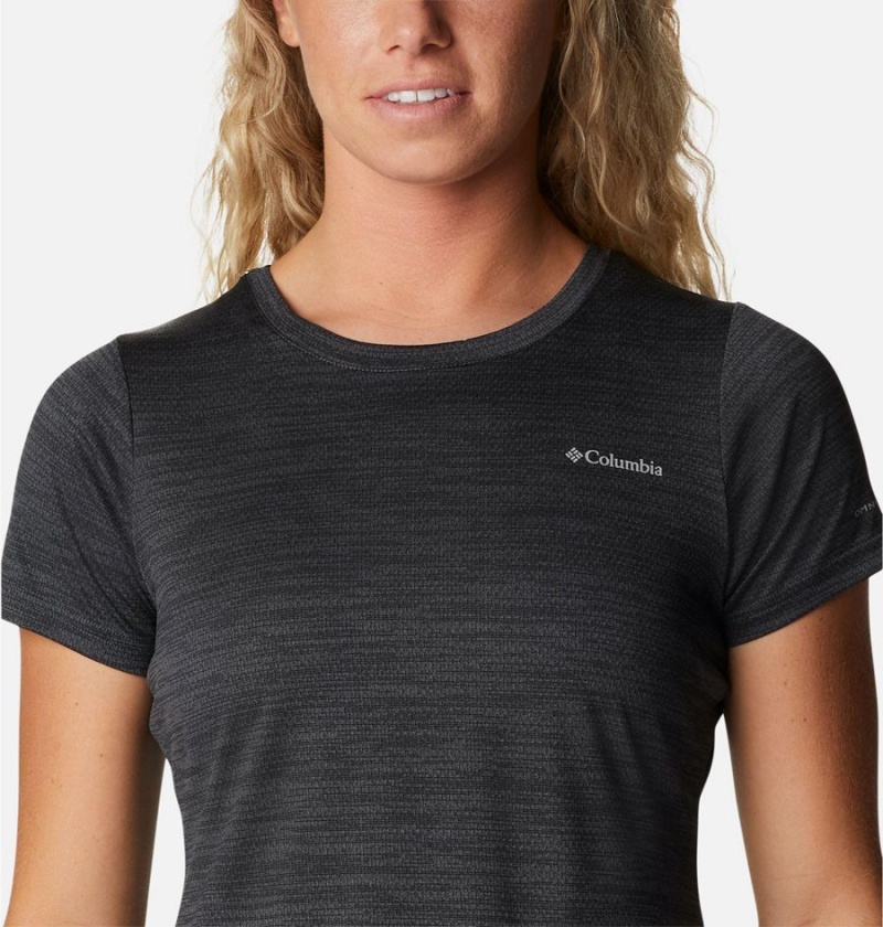 Black Women's Columbia Alpine Chill Zero Short Sleeve T-Shirt | CBETZ-3162