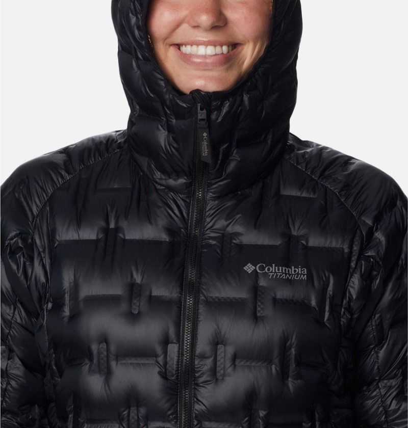 Black Women's Columbia Alpine Crux II Hooded Puffer Jacket | JVFCG-7381