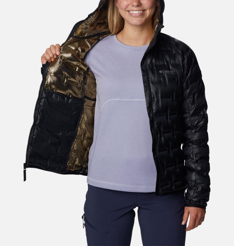 Black Women's Columbia Alpine Crux II Hooded Puffer Jacket | JVFCG-7381