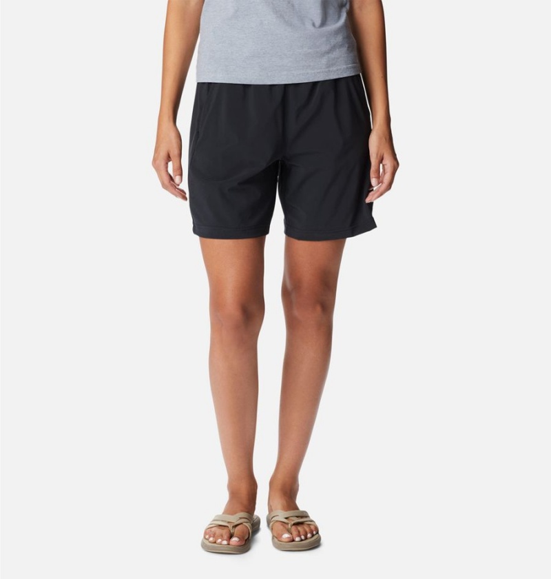 Black Women\'s Columbia Anytime Flex Shorts | XVSWC-7862