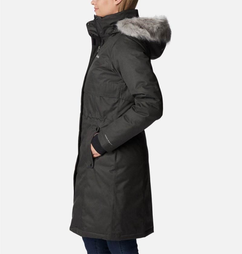 Black Women's Columbia Apres Arson Winter Long Down Coats | HQPZO-4517