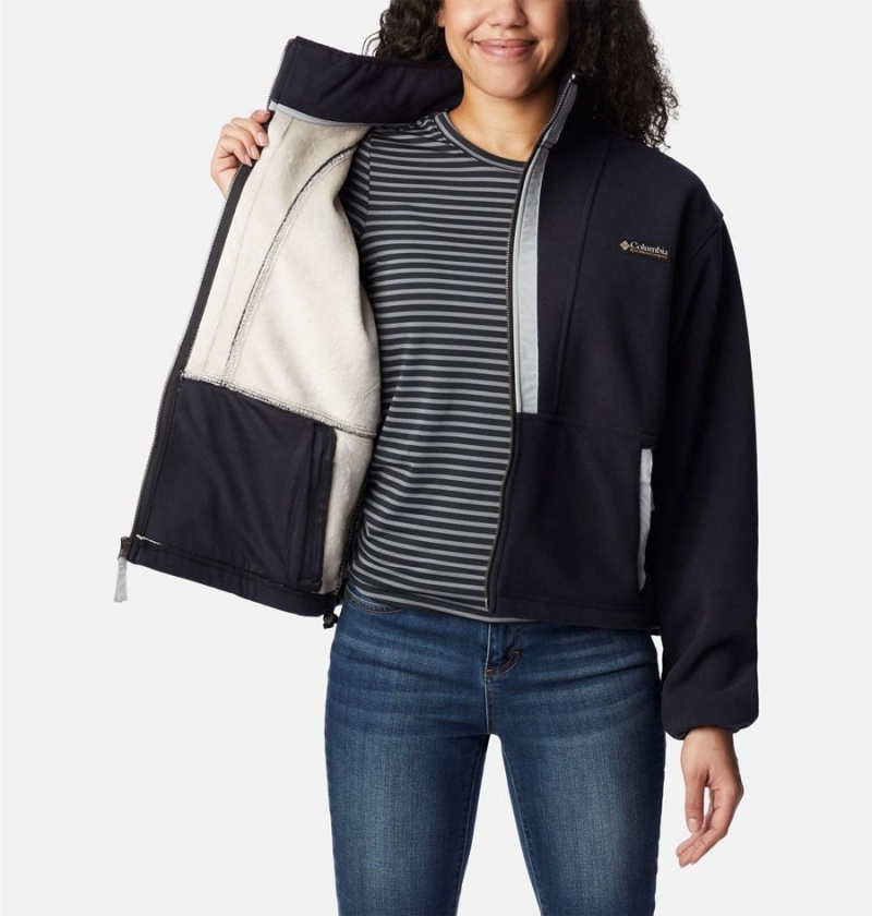 Black Women's Columbia Backbowl Remastered Fleece Jacket | DJIHA-1602