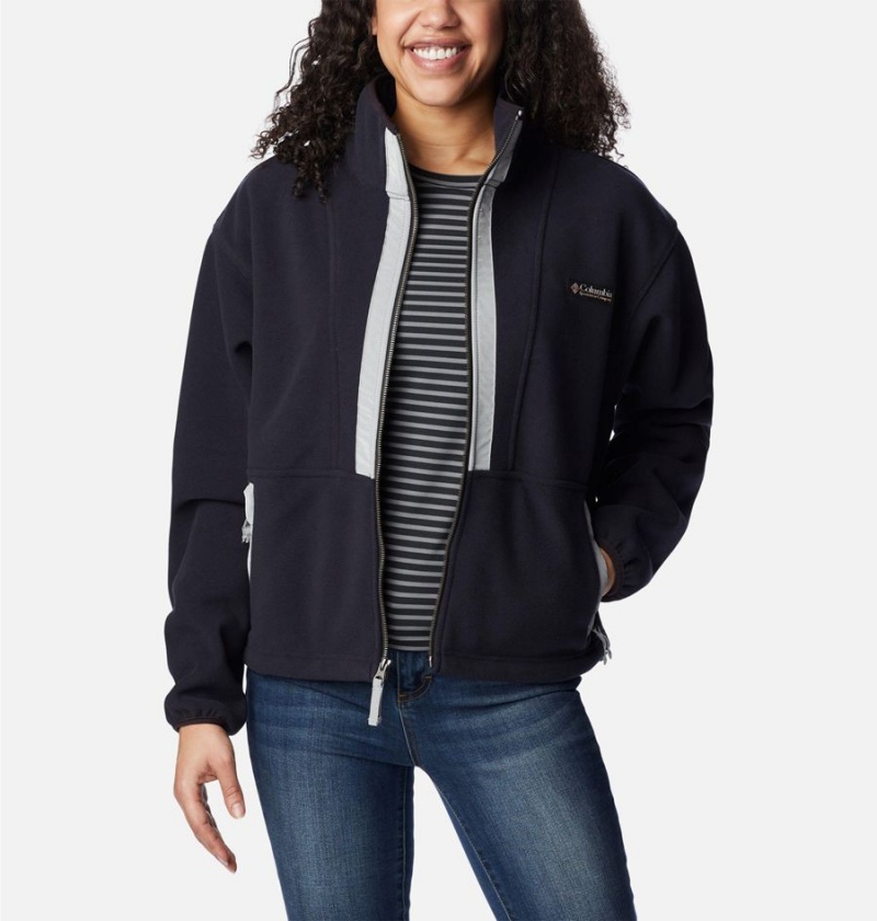 Black Women's Columbia Backbowl Remastered Fleece Jacket | DJIHA-1602