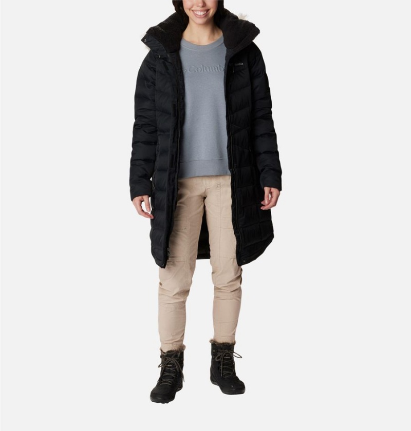 Black Women's Columbia Belle Isle Mid Puffer Jacket | EVXZY-8029