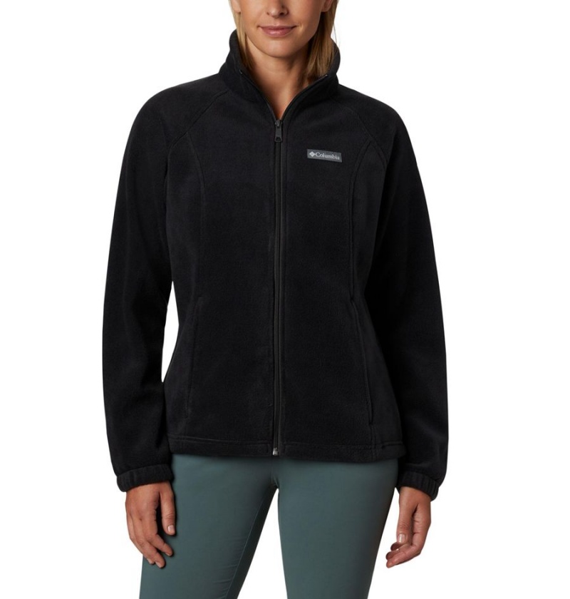 Black Women\'s Columbia Benton Springs Full Zip Fleece Jacket | DEVCM-5309