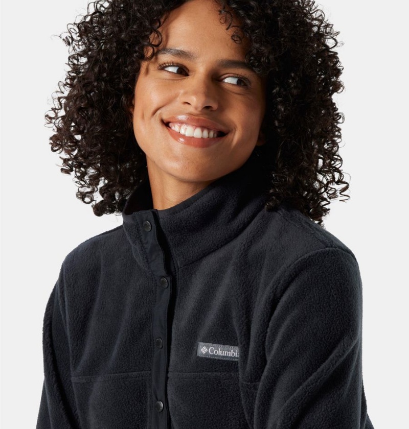 Black Women's Columbia Benton Springs Half Snap Fleece Pullover | KSDOB-0437