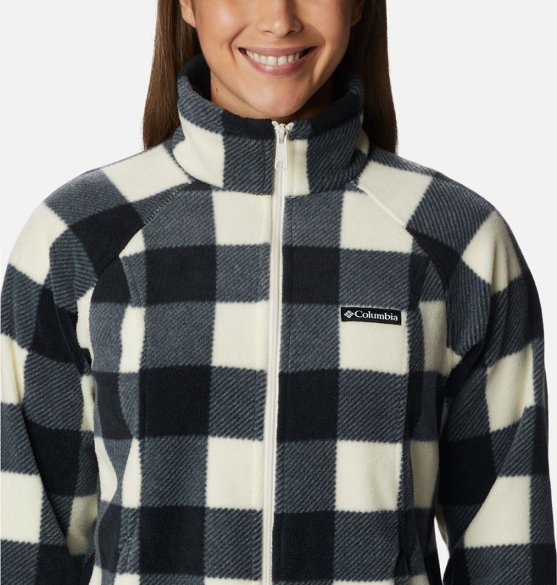 Black Women's Columbia Benton Springs Printed Full Zip Fleece Jacket | LXVUO-3791