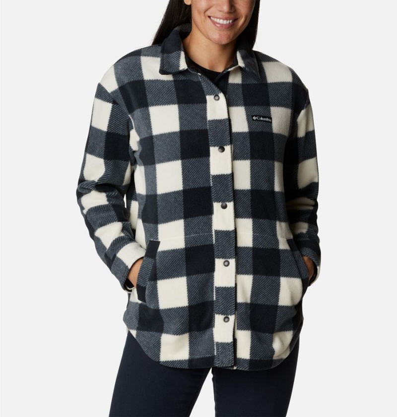 Black Women's Columbia Benton Springs Shirt Fleece Jacket | HPBGO-8023