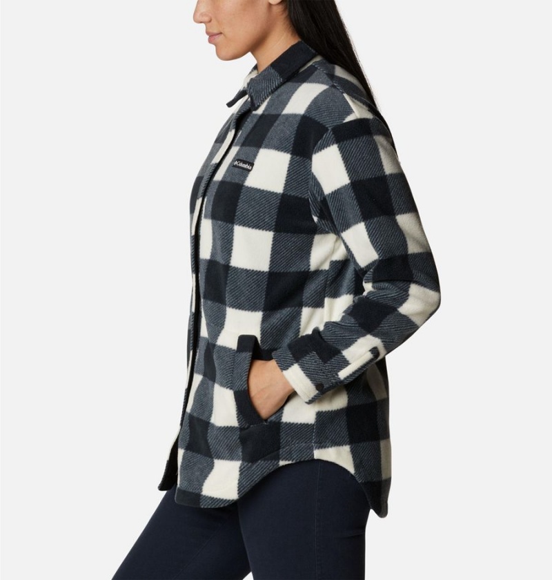 Black Women's Columbia Benton Springs Shirt Fleece Jacket | HPBGO-8023