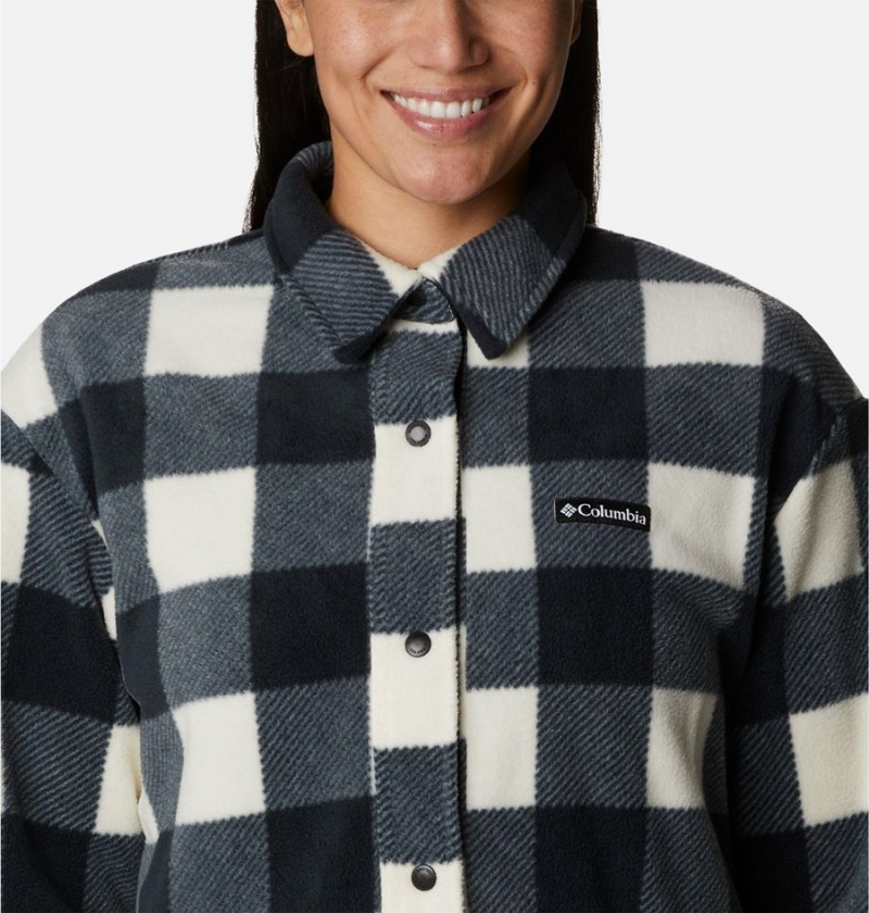 Black Women's Columbia Benton Springs Shirt Fleece Jacket | HPBGO-8023