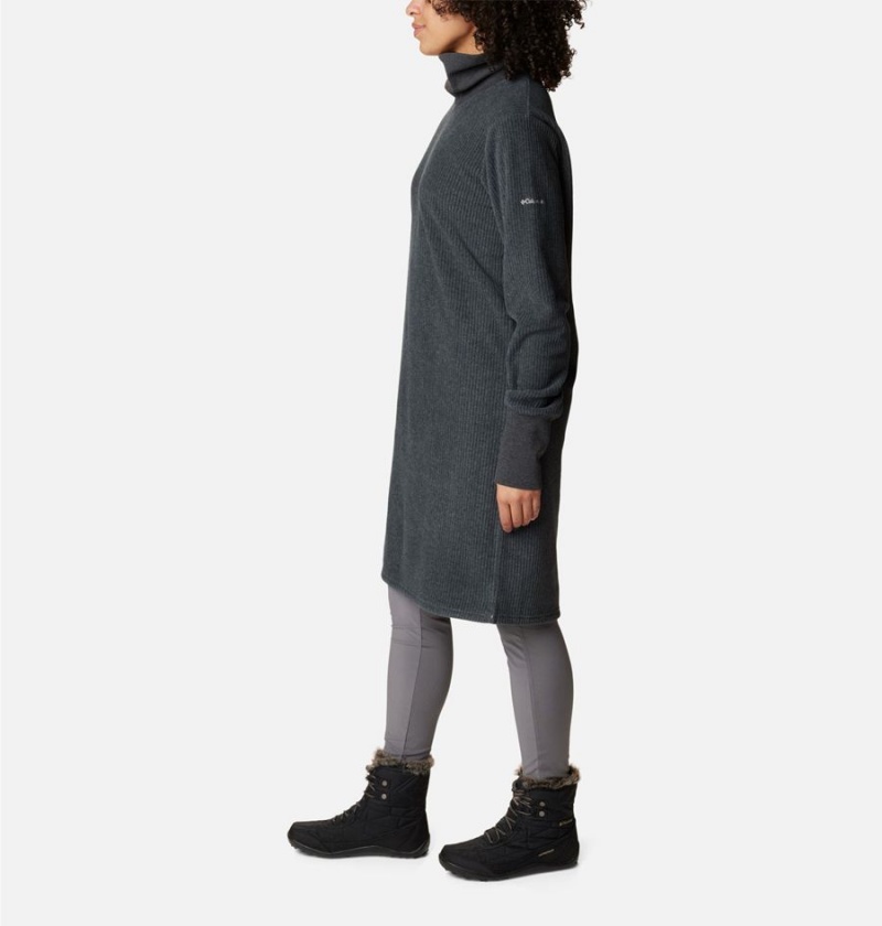 Black Women's Columbia Boundless Trek Fleece Dress | IHAMR-7015