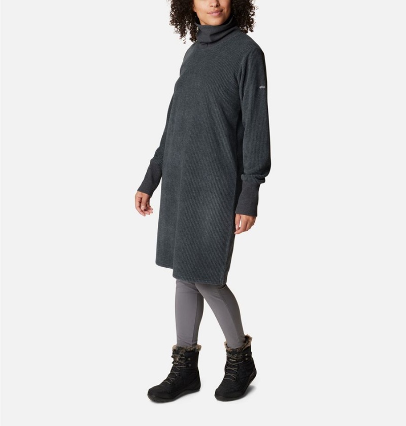 Black Women's Columbia Boundless Trek Fleece Dress | IHAMR-7015