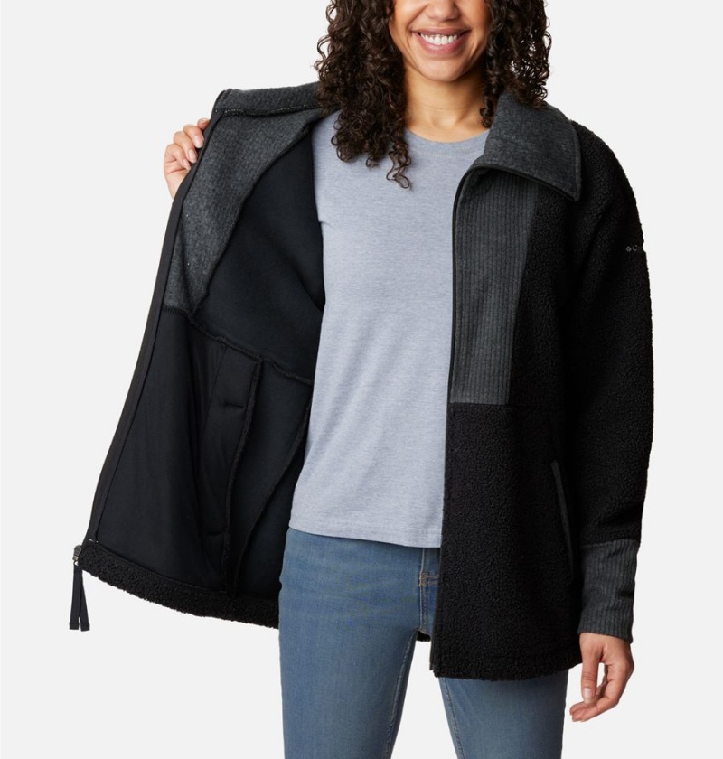 Black Women's Columbia Boundless Trek Full Zip Fleece Jacket | OXMCE-7830