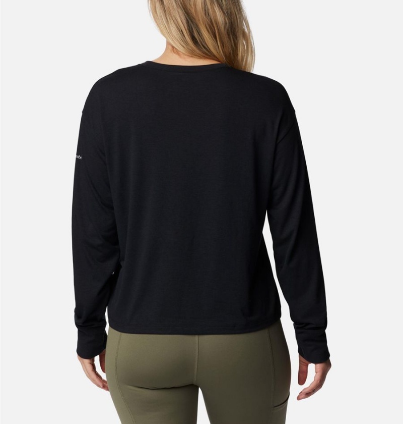 Black Women's Columbia Boundless Trek Long Sleeve T-Shirt | GSPMF-8176