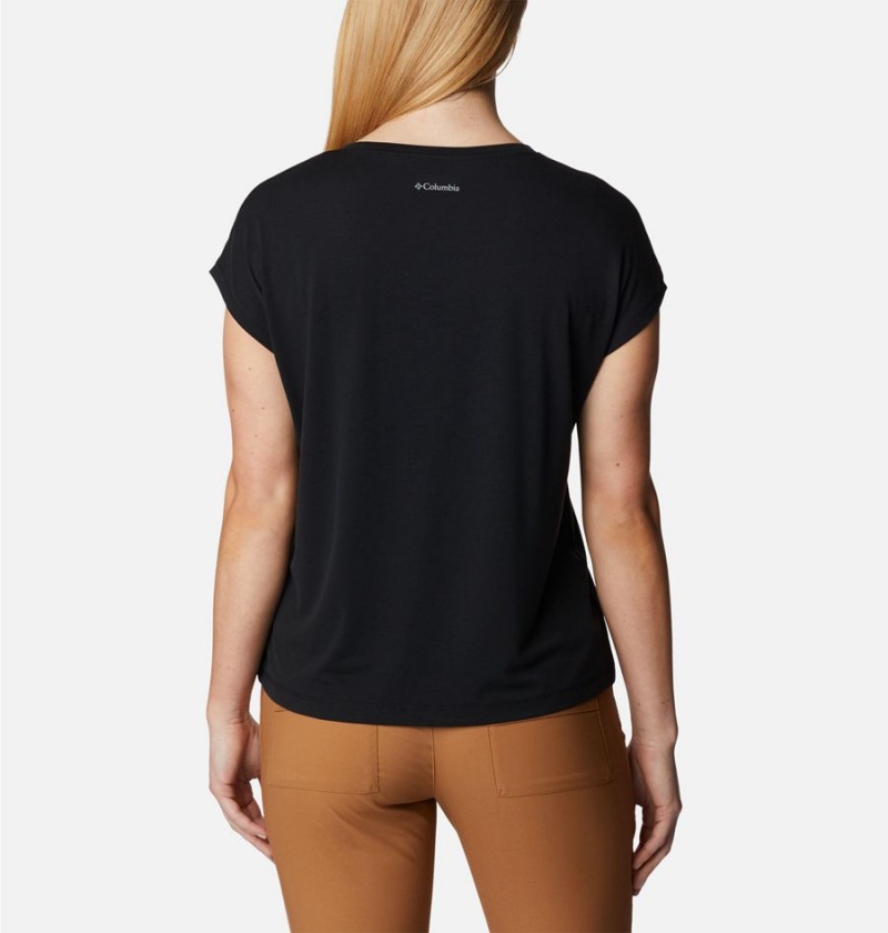 Black Women's Columbia Boundless Trek T-Shirt | RIXVC-7541